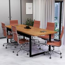 Mesa Estilo Industrial 190x80 Para Escritório Reunião Direção Base De Ferro Tampo MDF