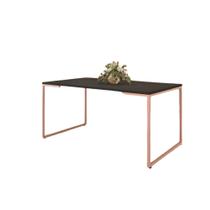 Mesa Estilo Industrial MDF e Aço Estudos Home Office Reuniões Jantar Preto Dourado