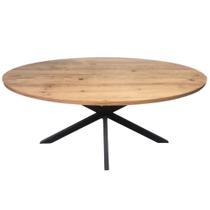 Mesa Estilo Industrial - Modelo Oval - 120x90cm - Cor Antíqu