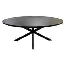 Mesa Estilo Industrial - Modelo Oval - 140x90cm - Cor Preto.