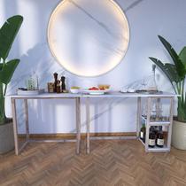Mesa Estilo Industrial Moderna P/ Escritório Branco Moderna