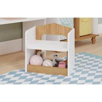 Mesa Estudantil Infantil com regulagem de altura e cadeira Casinha Branco Nature Mesa Estudantil Infantil com regulagem de altura e cadeira Casinha Branco Nature