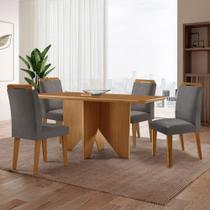 Mesa Evora 120 Mdf Com 4 Cadeiras Athenas Veludo Grafite Naturalle Mesa Evora 120 Mdf Com 4 Cadeiras Athenas Veludo Grafite Naturalle