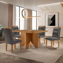 Mesa Evora 90 Mdf Com 4 Cadeiras Carol Veludo Grafite Naturalle Mesa Evora 90 Mdf Com 4 Cadeiras Carol Veludo Grafite Naturalle