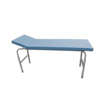 Mesa Exame Clínico 80x65x180 Cabeceira Regulável Esmaltada Azul Céu