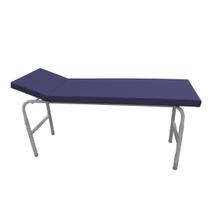 Mesa Exame Clínico 80x65x180 Cabeceira Regulável Esmaltada Azul Marinho