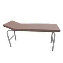 Mesa Exame Clínico 80x65x180 Cabeceira Regulável Esmaltada Bege