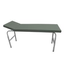 Mesa Exame Clínico 80x65x180 Cabeceira Regulável Esmaltada Verde Militar