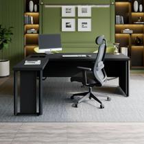 Mesa Executiva Diretor em L 200cm x 170cm Lado Esquerdo Caixa de Tomadas e Porta Objetos F5 Office