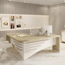 Mesa Executiva em L Galatina Carvalho Branco Mesa Executiva em L Galatina Carvalho Branco