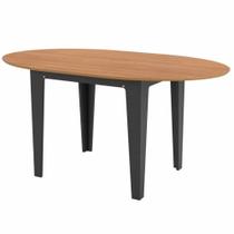 Mesa Extensível Curve TM70 Tampo Freijo com Base Preto Fosco 122x159 cm - 69486