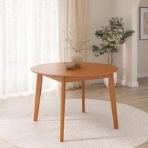 Mesa Extensível Redonda de 160cm Tarsila CabeCasa MadeiraOriginals Marrom/Champagne