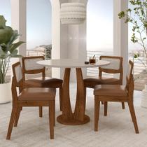 Mesa Faenza Com 4 Cadeiras Sextavadas Frei/off/material sintético Caramelo - M.a