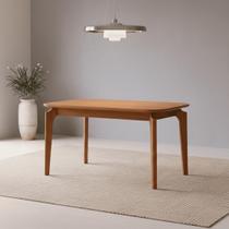Mesa Ficus Natuame 77cm x 80cm x 130cm Tampo em MDF Marrom/Madeira/Cinamomo