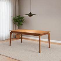 Mesa Ficus Natuame 77cm x 80cm x 180cm Tampo em MDF Marrom/Madeira/Cinamomo