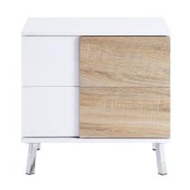 Mesa final Acme Verux branca de alto brilho com 2 gavetas