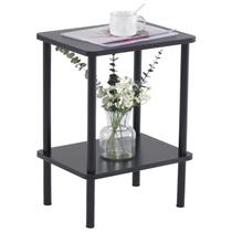 Mesa final Apicizon de 2 camadas com prateleira de armazenamento preta