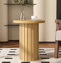 Mesa final com pedestal de fazenda Fsbecl Mesa lateral redonda de madeira