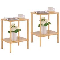 Mesa final de 2 camadas Apicizon Solid Wood Legs Natural