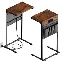 Mesa final em forma de C Evermagin com estação de carregamento, conjunto de 2