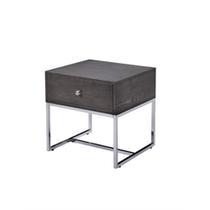 Mesa final Ergode Grey Oak Chrome com 1 gaveta retangular