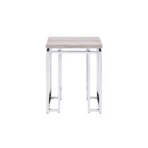 Mesa final Ergode Natural Oak Chrome Square KD Design