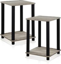 Mesa final Furinno French Oak Grey/Black, pacote com 2 unidades, design elegante