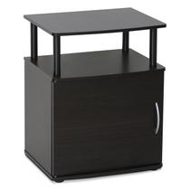 Mesa final Furinno Jaya Black Wood com prateleira e armazenamento