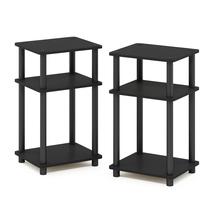 Mesa final Furinno Just de 3 camadas Turn-N-Tube, pacote com 2 unidades americano/preta Mesa final Furinno Just de 3 camadas Turn-N-Tube, pacote com 2 unidades americano/preta