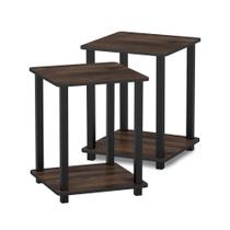 Mesa final Furinno Simplistic, conjunto de 2 Columbia Walnut/Black