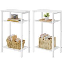 Mesa final Hoctieon Conjunto de mesa telefônica de 3 camadas brancas