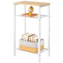 Mesa final Mesa telefônica Hoctieon de 3 níveis com armazenamento branco