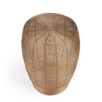 Mesa final Offex Metal Modern Industrial Round Drum Gold