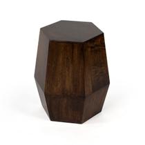 Mesa final Offex Modern Solid Mango Wood com detalhes em folha de ouro Mesa final Offex Modern Solid Mango Wood com detalhes em folha de ouro