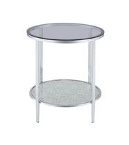 Mesa final Steve Silver Co Frostine Smoky Glass Chrome 60cm