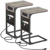 Mesa final TUTOTAK em forma de C com estação de carregamento com bolsa de armazenamento