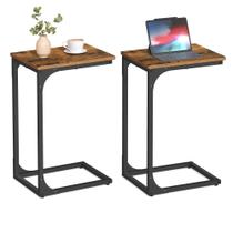 Mesa final VASAGLE, conjunto de 2 em forma de C para sala de estar, quarto