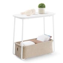 Mesa final VASAGLE de cabeceira pequena com cesto de tecido ULET230W10