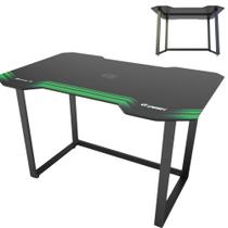 Mesa Fortrek Com Pés Niveladores Estrutura em Aço Reforçado Tampo em Mdf Cor Preto e Verde Para Pc Gamer Notebook Acer Dell Sansung