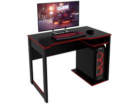 Mesa Gamer 1 Prateleira Preto/Vermelho Me4161 - Tecno Mobili