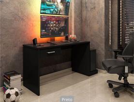 Mesa Gamer 127cm Com Gaveta Porta CPU Escrivaninha DRX Preto