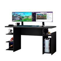 Mesa Gamer 135cm PC Computador Escrivaninha Preto - Notável