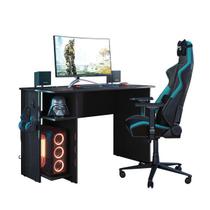 Mesa Gamer 2 Prateleiras Preto Fosco - Qmovi Mesa Gamer 2 Prateleiras Preto Fosco - Qmovi