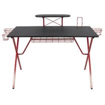 Mesa Gamer 92,5x153x60cm Preto e Vermelho - Just Home Collection Mesa Gamer 92,5x153x60cm Preto e Vermelho - Just Home Collection