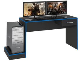Mesa Gamer Artely Preto e Azul 1 Gaveta Mesa Gamer Artely Preto e Azul 1 Gaveta