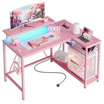 Mesa Gamer Bestier 107 cm Rosa em L com LED 120V Mesa Gamer Bestier 107 cm Rosa em L com LED 120V