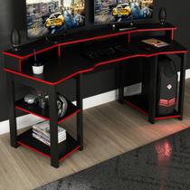 Mesa Gamer Cockpit Preto com Vermelho Tecnomobili Mesa Gamer Cockpit Preto com Vermelho Tecnomobili