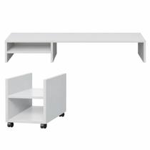 Mesa Gamer com Organizador e Suporte Triplex Branco para PC e Console