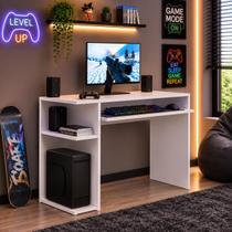 Mesa Gamer Com Prateleira Elevada Suporte Para Teclado - JM3 MÓVEIS