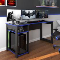 Mesa Gamer Dark para 3 Monitores Preto/Azul - Pnr Móveis